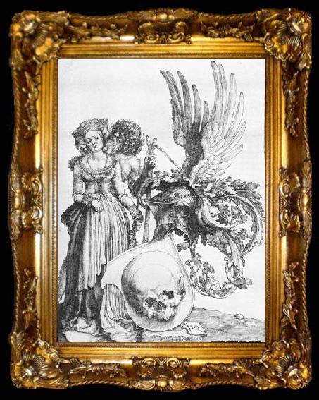 framed  Albrecht Durer Coat-of-Arms with a Skull, ta009-2